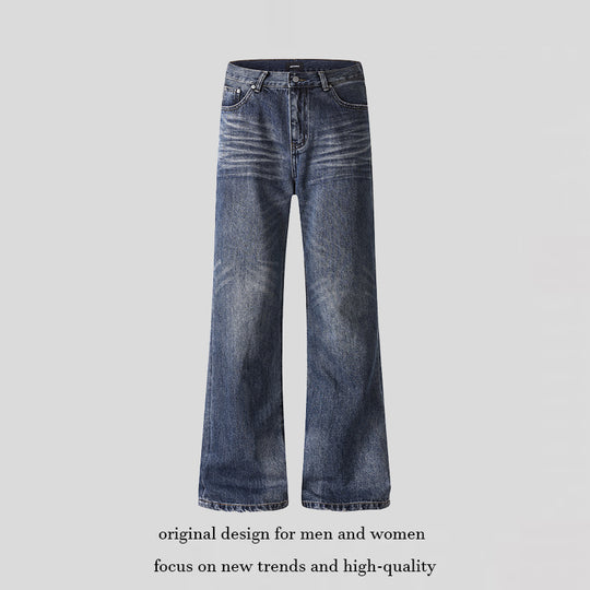 Damen weite Cropped-Jeans mit hoher Taille und Used-Effekt Shop Nory