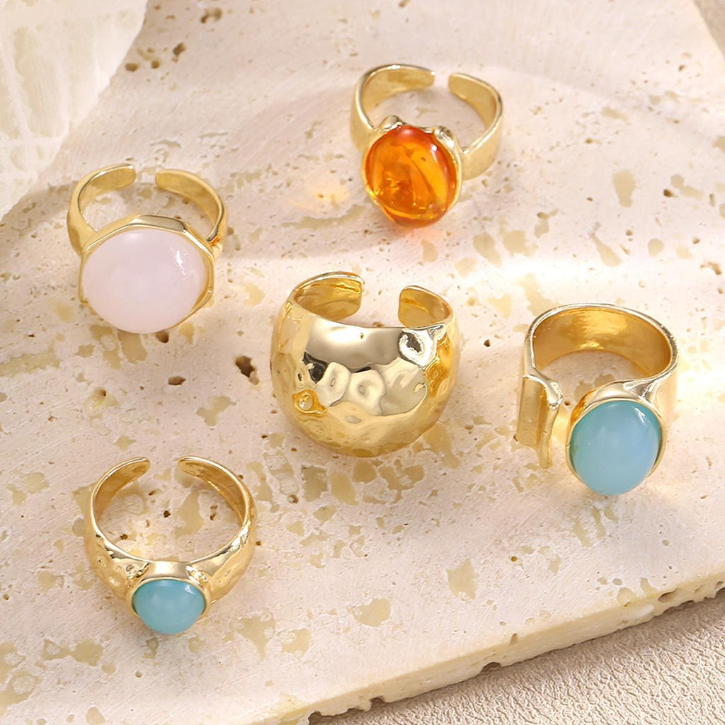 Damen Ring-Set mit auffälligen Edelstein-Akzenten und modernem Design Shop Nory