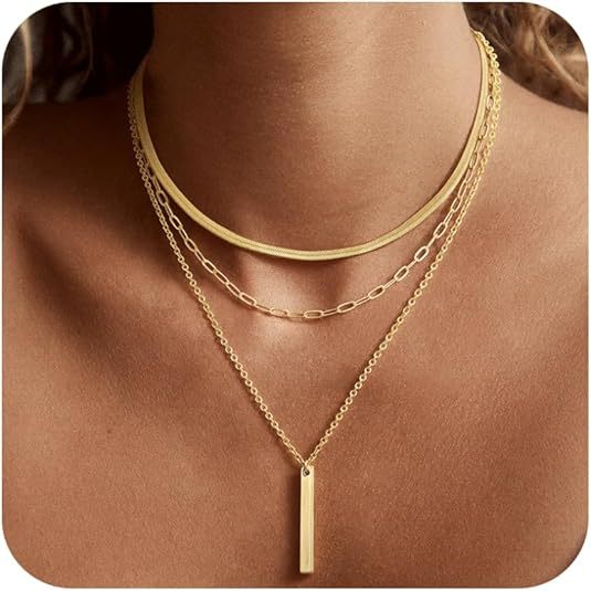 Damen Mehrlagige Halskette mit eleganten Designelementen Shop Nory