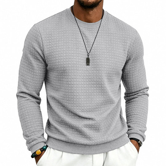 Herren Strukturiertes Rundhals-Sweatshirt mit Waffelstruktur und Rippbündchen Shop Nory