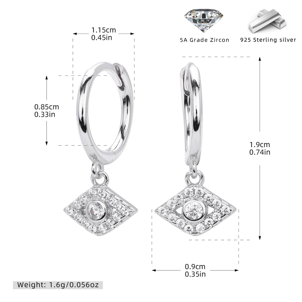 Damen Ohrhänger mit funkelndem Augenmotiv aus 925er Sterling Silber Shop Nory