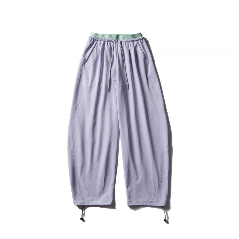 Unisex Weite Tech-Jogginghose mit Kordelzug, Kontrastnähten und verstellbarem Saum Shop Nory