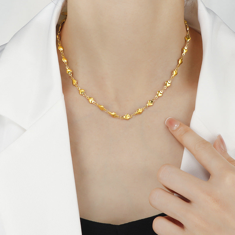 Damen Halskette mit herzförmigen Gliedern Shop Nory