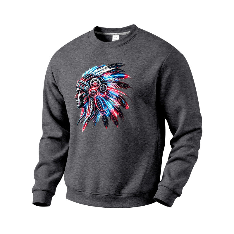 Herren Sweatshirt mit detailreichem Federschmuck-Print Shop Nory