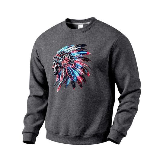 Herren Sweatshirt mit detailreichem Federschmuck-Print Shop Nory