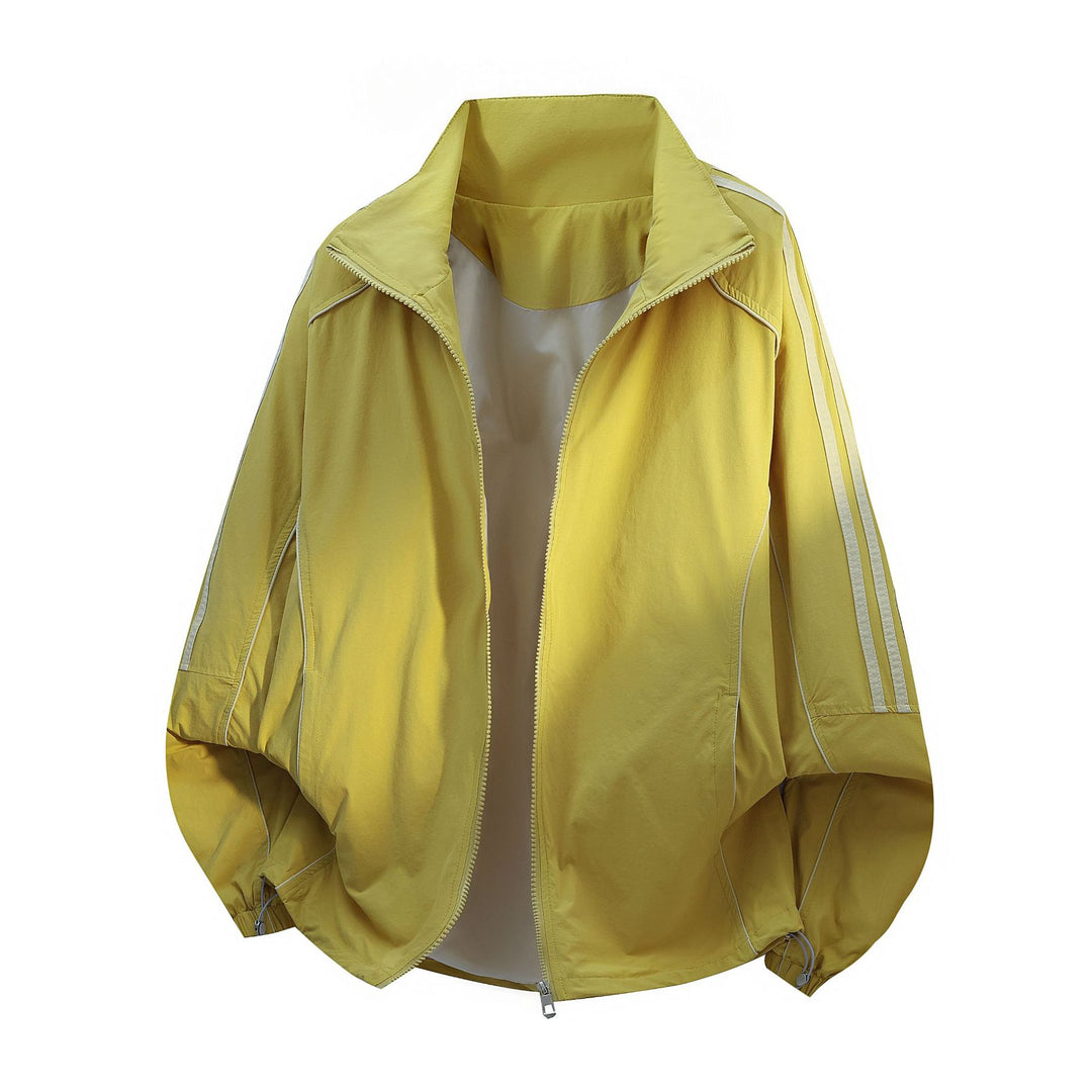 Damen Leichte Oversize-Windjacke mit Stehkragen, Kordelzug und elastischen Bündchen Shop Nory