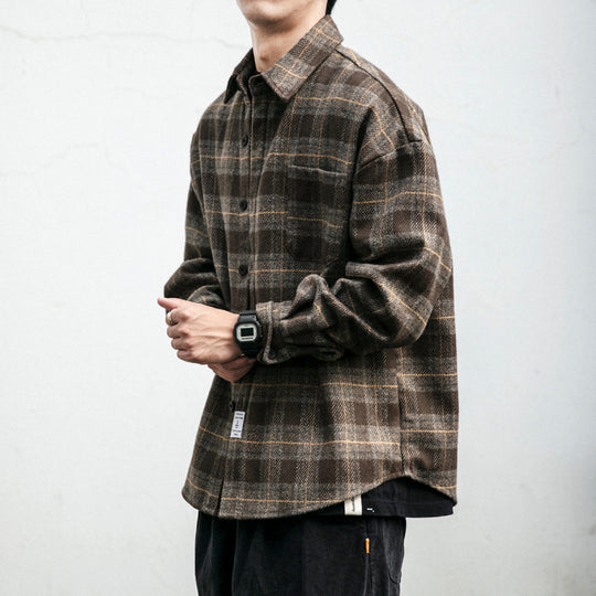 Herren Kariertes Overshirt‑Hemdjacke im Boxy‑Relaxed‑Schnitt Shop Nory