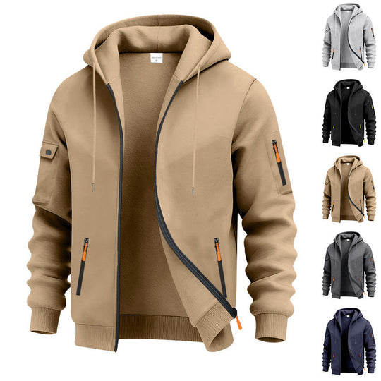 Herren funktionale Kapuzenjacke mit technischen Taschen