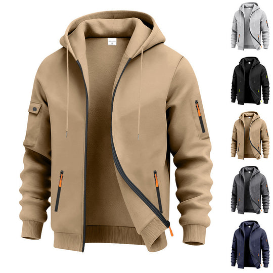 Herren nan technische Kapuzenjacke mit Reißverschluss, zipptaschen und Ärmeltasche Shop Nory