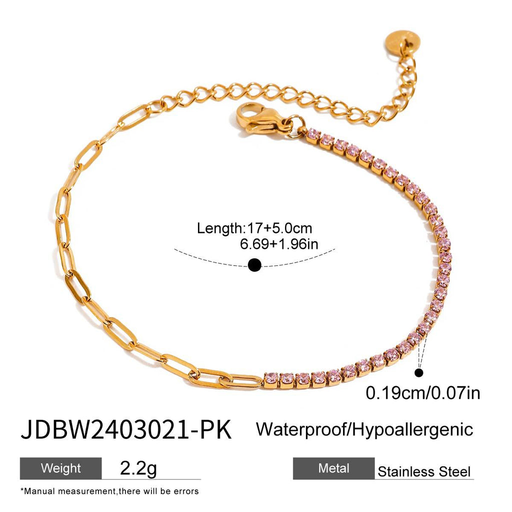 Damen Armband mit funkelnden Kristallen aus hypoallergenem Edelstahl Shop Nory