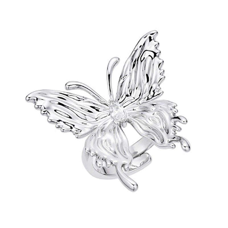 Damen Ring mit kunstvollem Schmetterlingsdesign und funkelnden Kristallakzenten Shop Nory