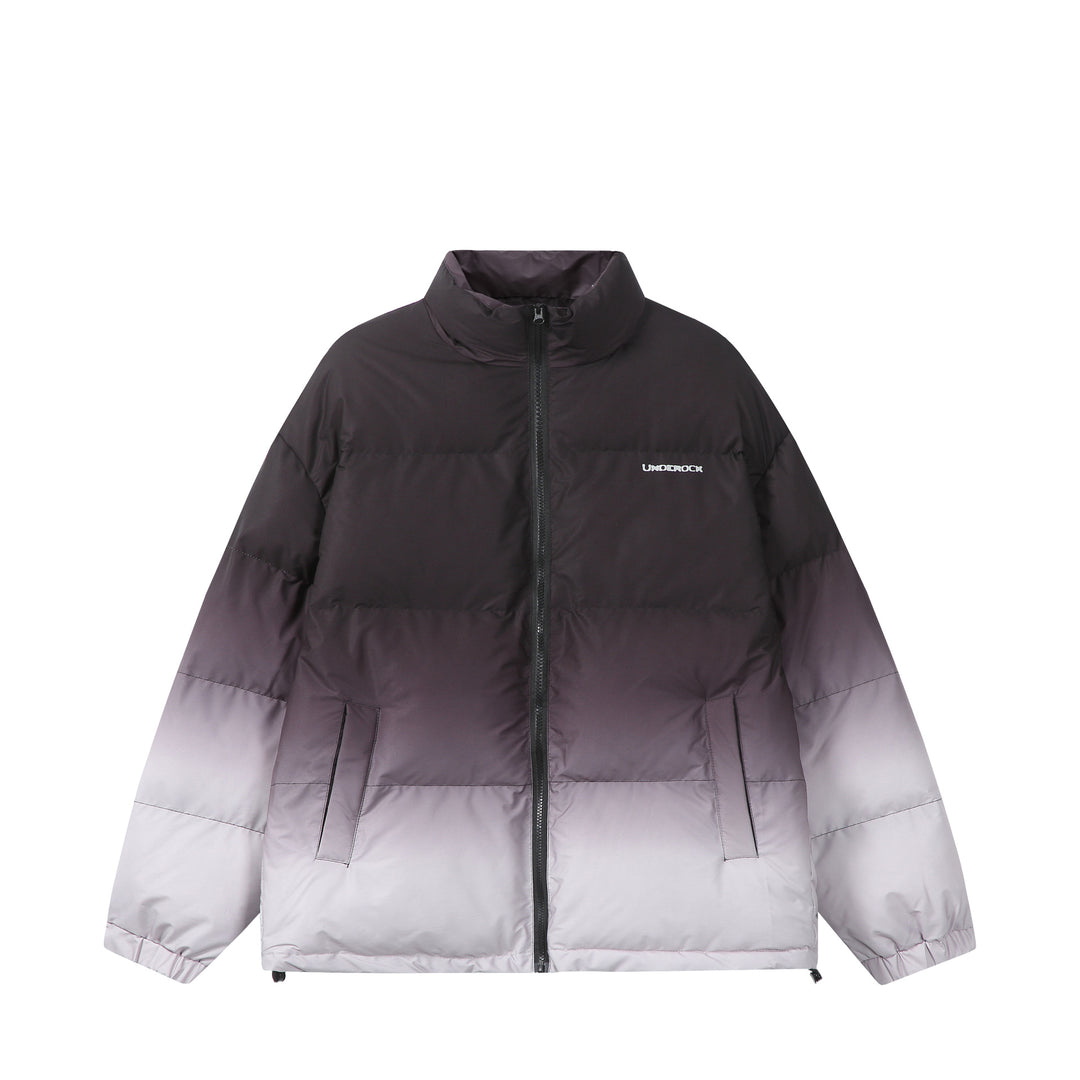 Damen Kurz geschnittene wattierte Steppjacke mit hohem Funnelkragen und Ombré-Detail Shop Nory