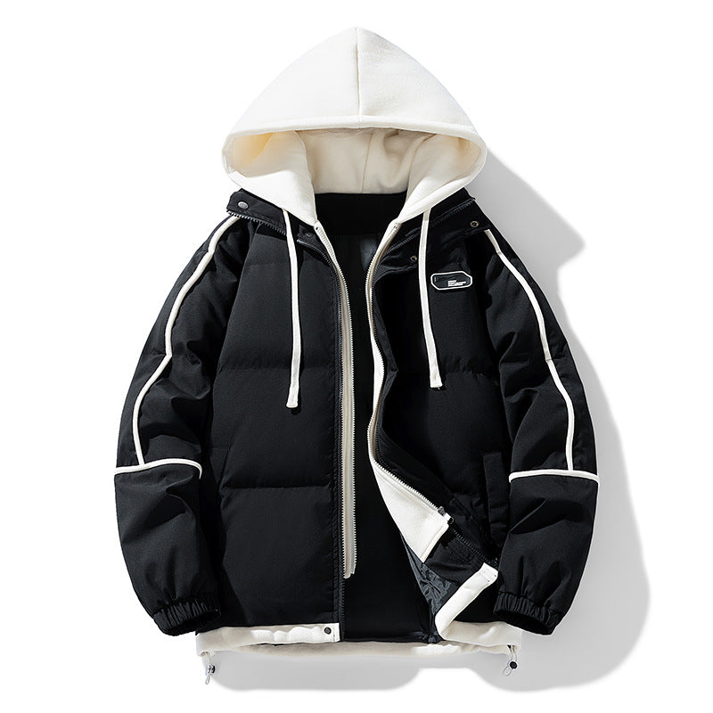 Damen Kurz geschnittene Steppjacke mit kontrastierender Fleece‑Kapuze und Kordelzug Shop Nory
