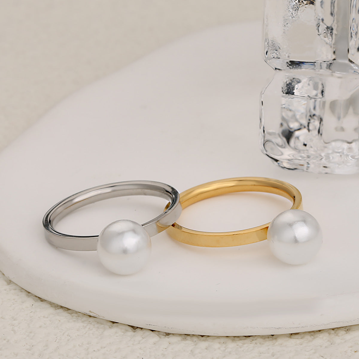 Damen Eleganter Ring mit Perle Shop Nory