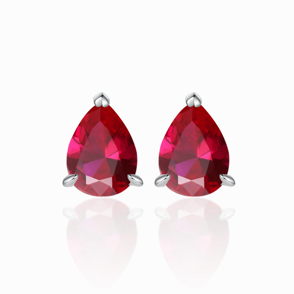 Damen Ohrstecker mit tropfenförmigem Edelstein und hochwertigem Zirkonia-Besatz Shop Nory