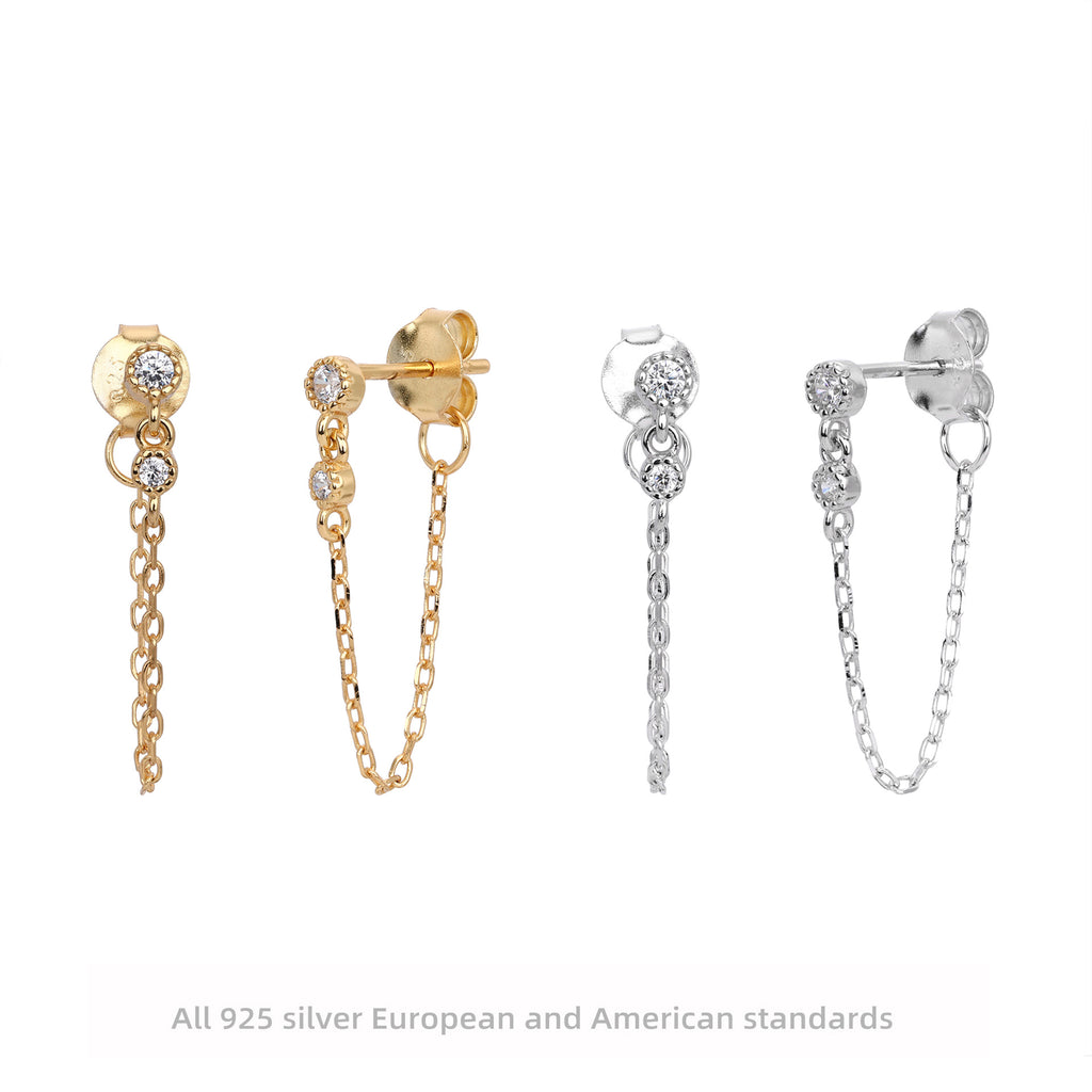 Damen Ohrhänger mit elegantem Ketten-Design aus 925 Sterling Silber Shop Nory
