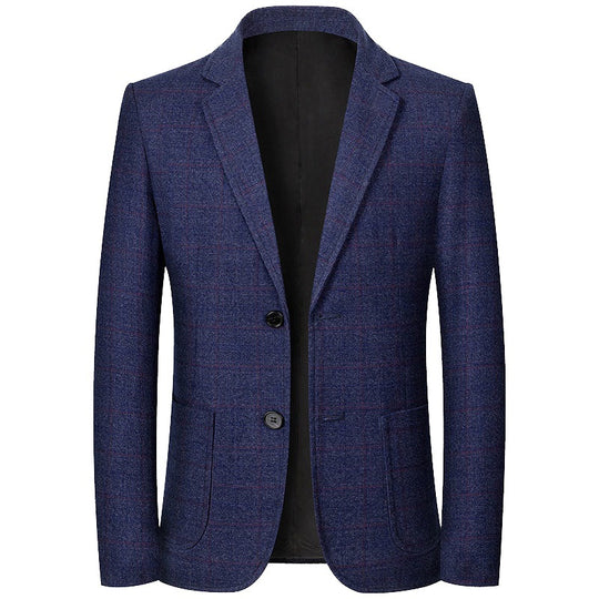 Herren Karierter halbstrukturierter Casual-Blazer aus Wollmix mit aufgesetzten Taschen Shop Nory