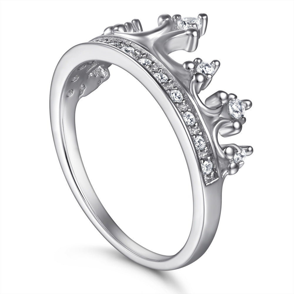 Damen Krone Ring mit funkelnden Zirkonia-Steinen Shop Nory