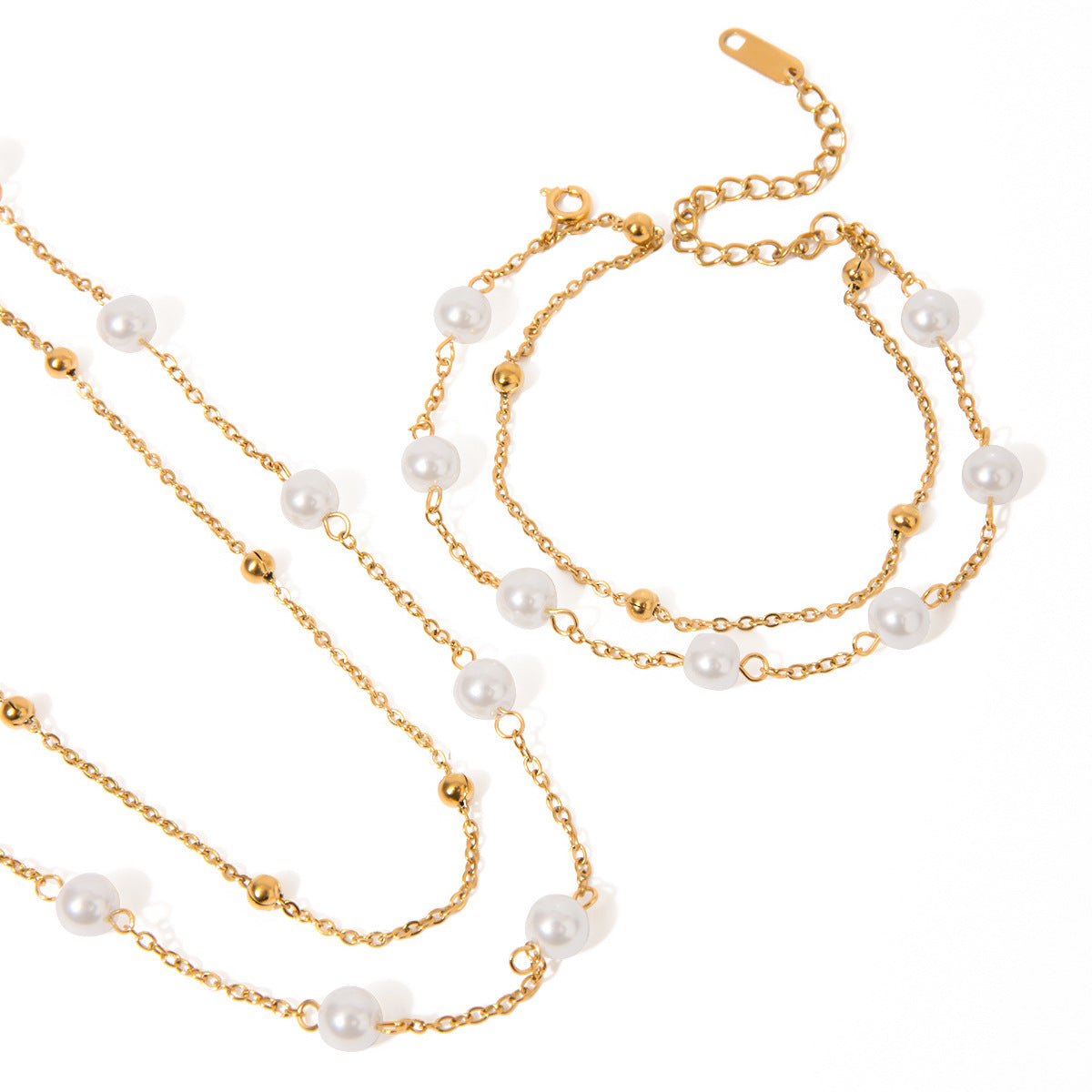 Damen Fußkettchen mit eleganten Perlen und hypoallergener Edelstahlverarbeitung Shop Nory
