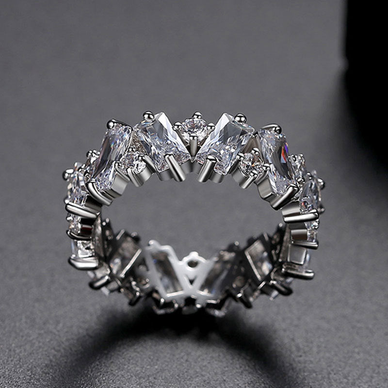 Damen Funkelnder Baguette-Ring mit Zirkonia Shop Nory
