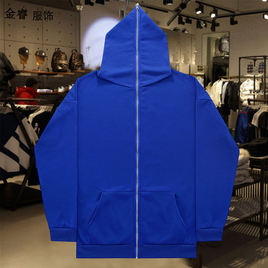 Unisex Zip-Hoodie mit durchgehendem Reißverschluss bis in spitze Kapuze, Kängurutasche und gerippten Bündchen Shop Nory