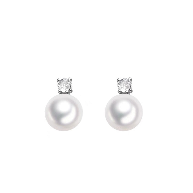 Damen Ohrstecker mit luxuriösen Perlen und funkelnden Zirkonia Shop Nory