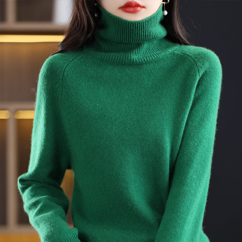 Damen Weicher Hochkragen-Pullover aus flauschigem Wollmix mit Raglanärmeln Shop Nory