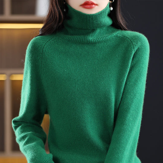 Damen Weicher Hochkragen-Pullover aus flauschigem Wollmix mit Raglanärmeln Shop Nory