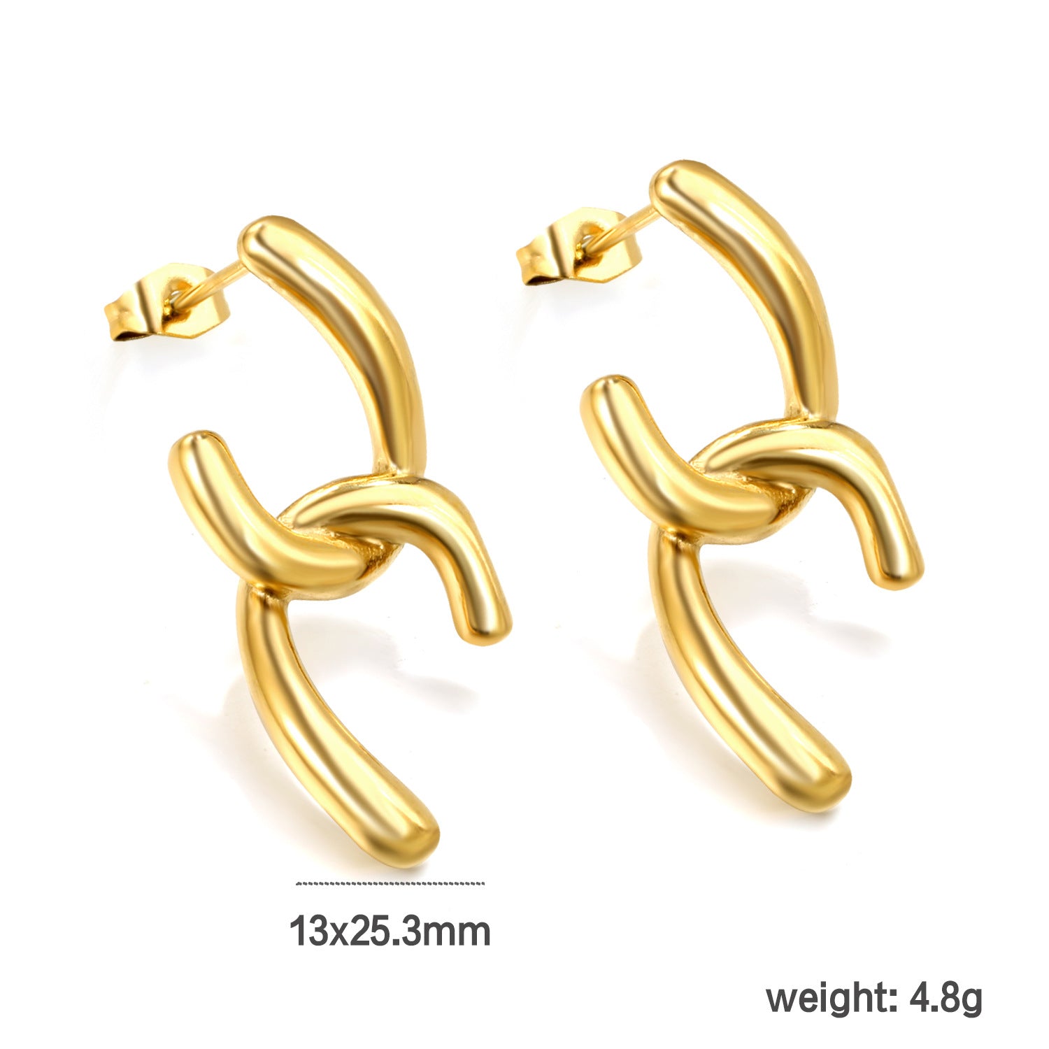 Damen moderne geschwungene Edelstahl-Ohrstecker Shop Nory