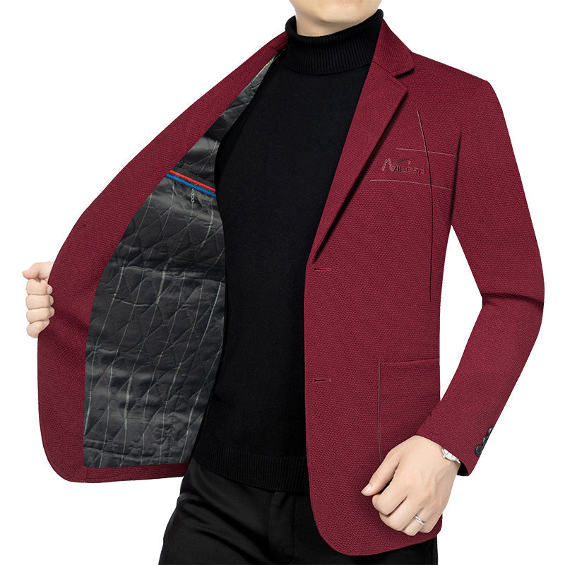 Herren elegantes halbgefüttertes Struktur-Sakko mit gesteppter Thermo-Innenfütterung und aufgesetzten Taschen Shop Nory