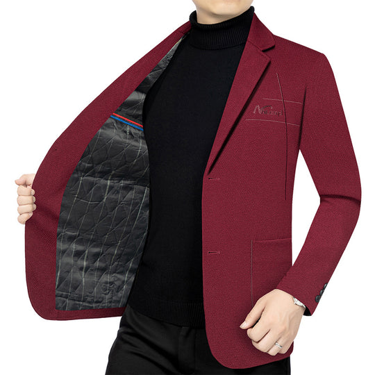 Herren elegantes halbgefüttertes Struktur-Sakko mit gesteppter Thermo-Innenfütterung und aufgesetzten Taschen Shop Nory