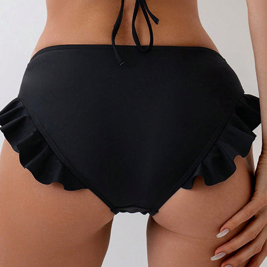 Damen Bikini-Höschen mit verspieltem Rüschendesign