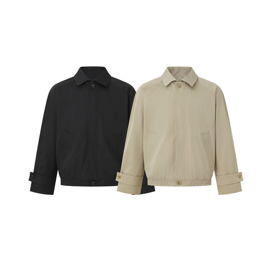 Damen Kurze Bomberjacke im Blouson‑Schnitt mit verdeckter Knopfleiste und elastischem Saum Shop Nory