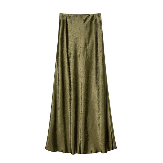 Damen Eleganter Maxirock aus satinierter Viskose