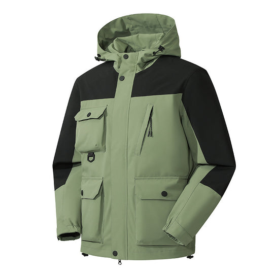 Herren technische Outdoorparka mit Kapuze, wasserabweisender Shell und Mehrfachtaschen Shop Nory