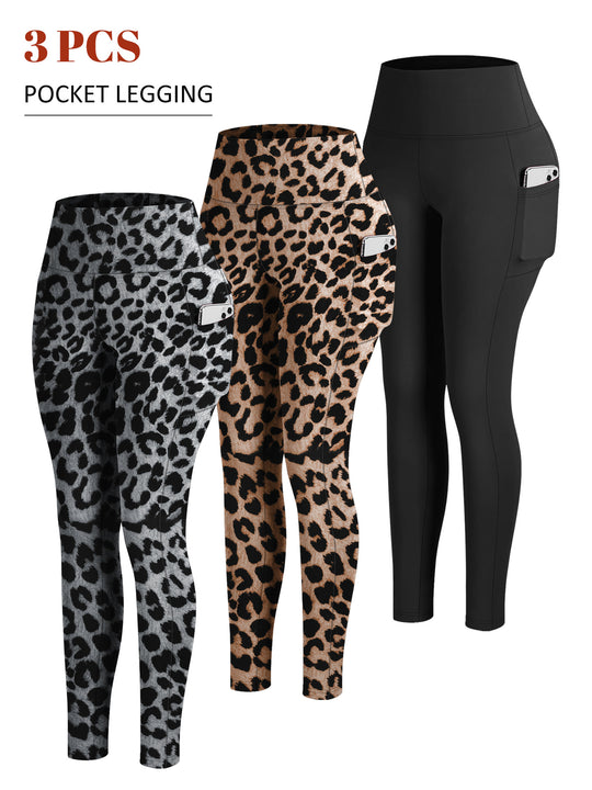 Damen Knöchelhohe Sportleggings mit hohem Bund und seitlicher Smartphone-Tasche Shopy Nory