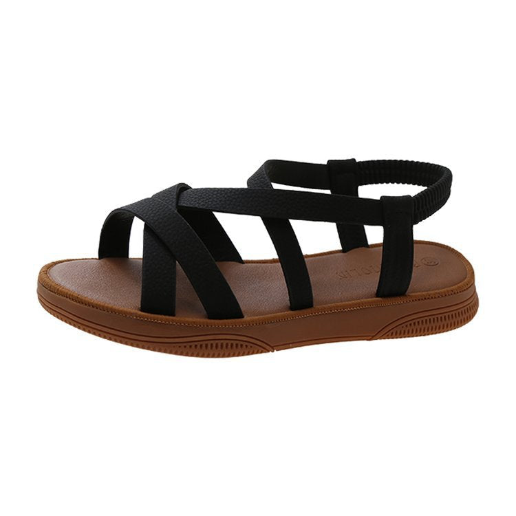 Damen Bequeme Sandalen mit elastischem Fersenriemen