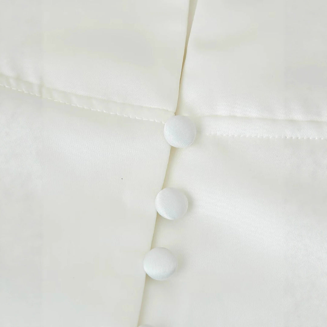 Damen elegante Blazerjacke mit modischem Stehkragen und dekorativen Knopfdetails Shopnory