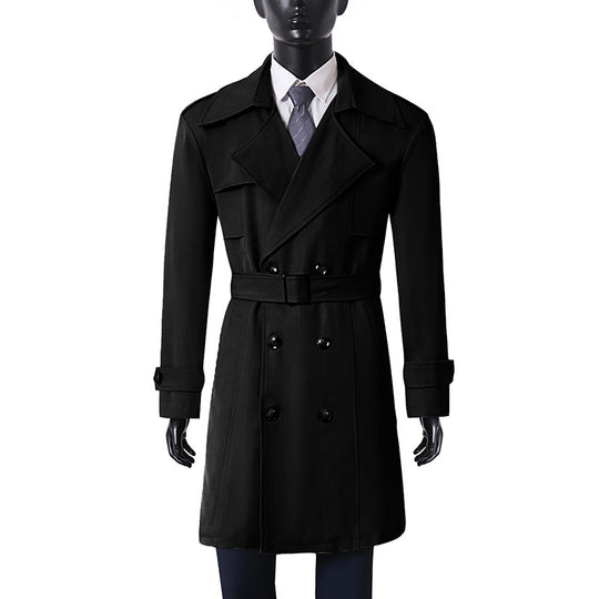 Damen Doppelreihiger Trenchcoat mit weitem Schalkragen und Epauletten Shop Nory
