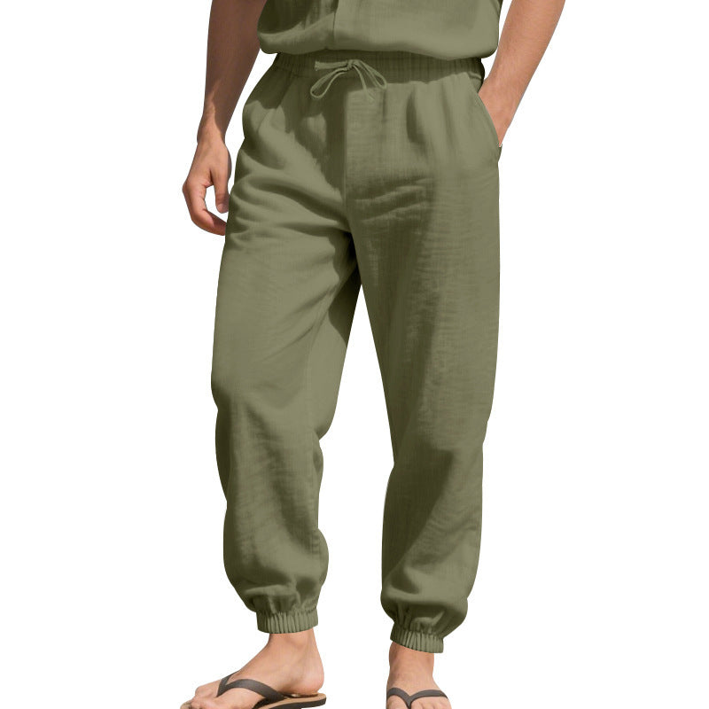 Herren Leichte Haremshose aus atmungsaktivem Material mit seitlichen Taschen