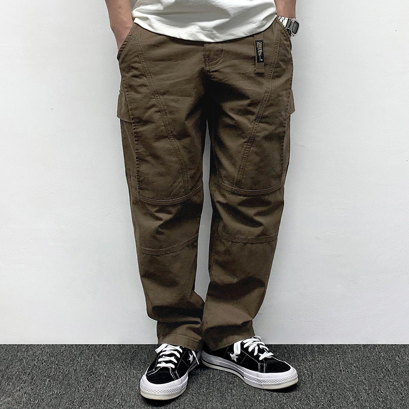 Herren Lässige Baggy-Cargo-Hose mit Knieabnähern, Multitaschen und Workwear-Details Shop Nory