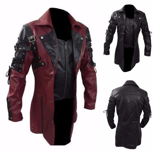 Herren Designer Bikerjacke mit asymmetrischem Reißverschluss
