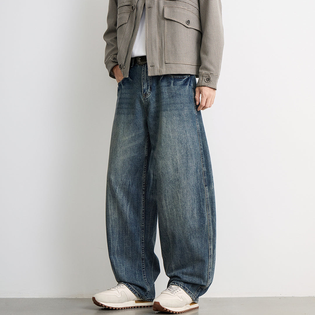 Herren weite Balloon-Jeans mit extra weitem Bein, tiefem Schritt und authentischer Used-Waschung Shop Nory