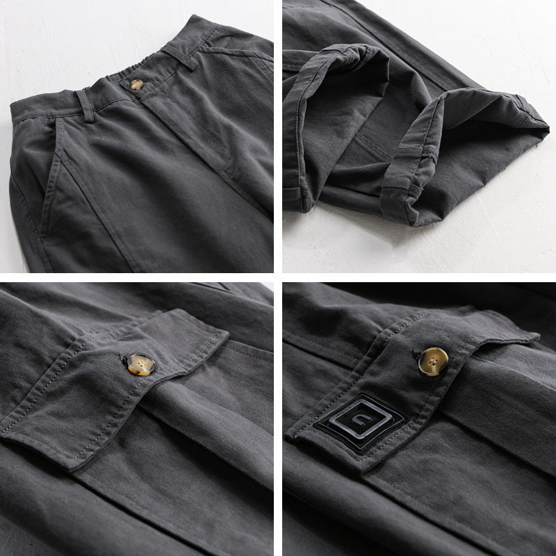 Herren Utility-Cargo-Hose aus Baumwoll-Twill mit aufgesetzten Beintaschen und relaxed Tapered Fit Shop Nory