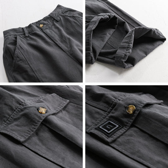 Herren Utility-Cargo-Hose aus Baumwoll-Twill mit aufgesetzten Beintaschen und relaxed Tapered Fit Shop Nory
