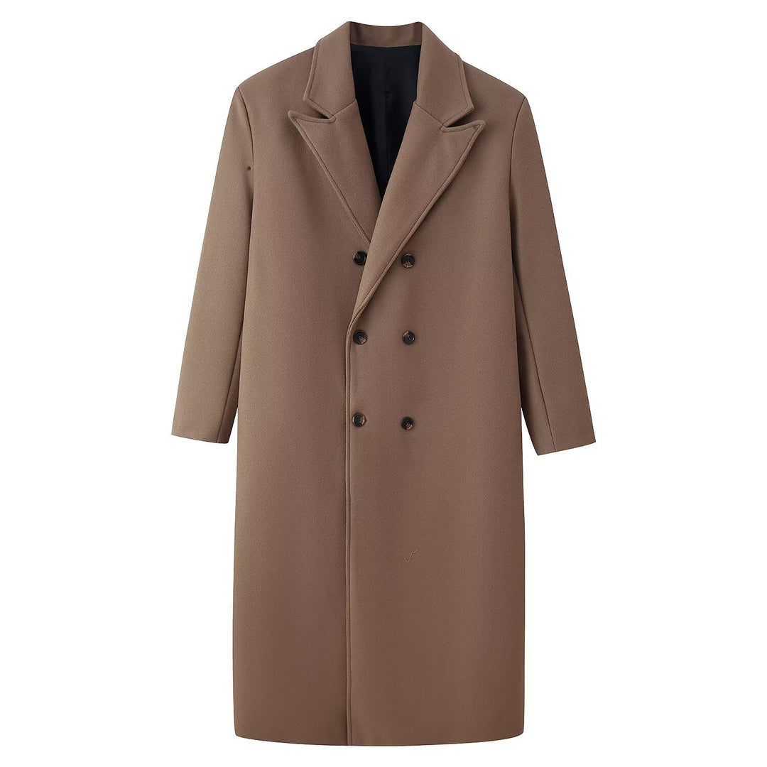 Herren Doppelreihiger Longcoat mit schmalem Revers und geradem Schnitt Shop Nory