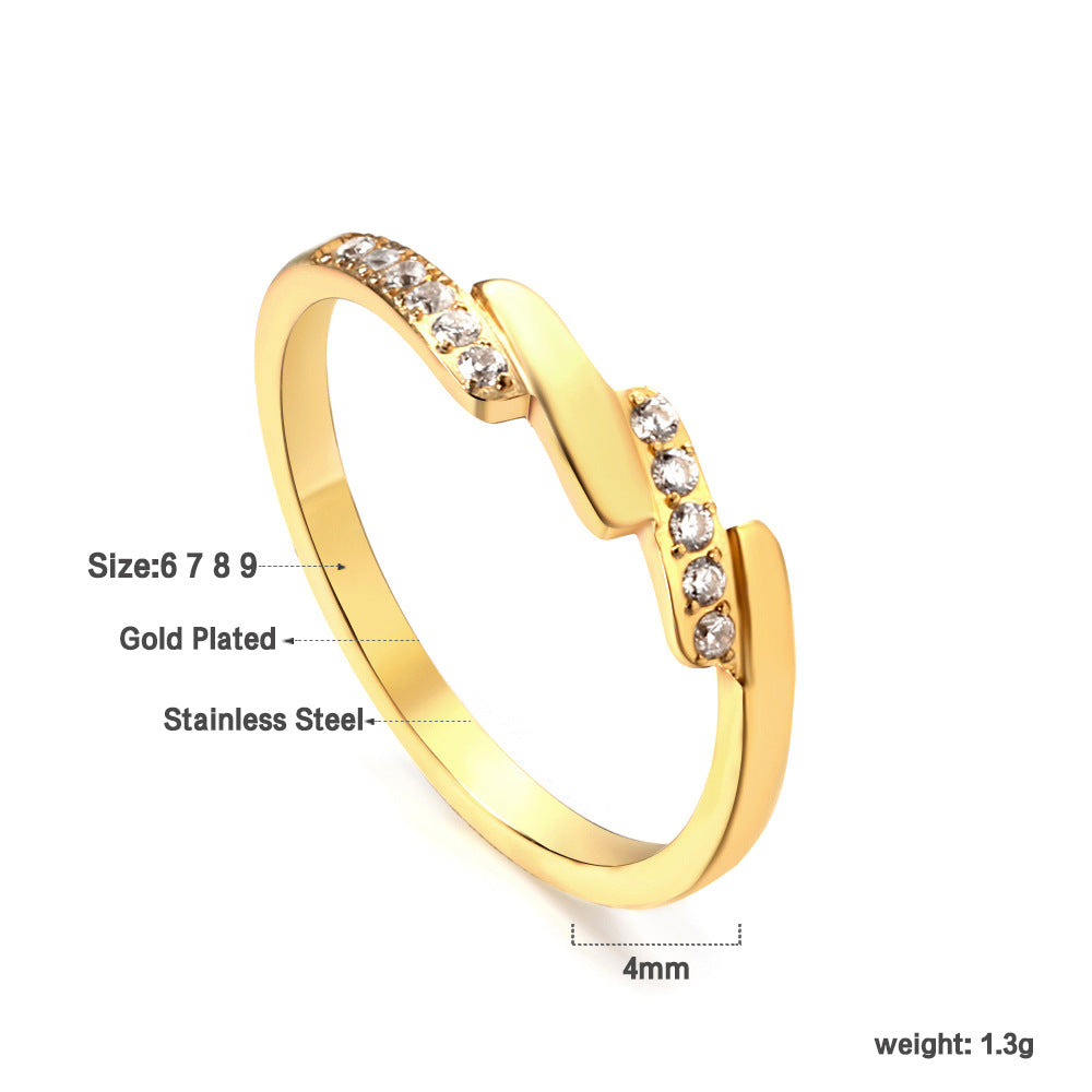 Damen Ring mit brillantem Zirkonia und eleganter Edelstahlfassung Shop Nory