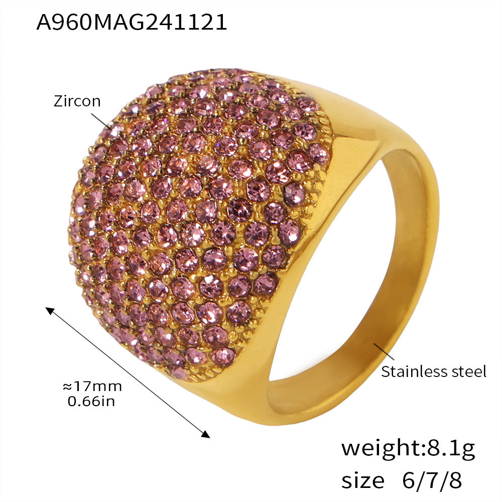 Damenring mit elegantem, goldbeschichtetem Design und Türkissteinbesatz Shop Nory