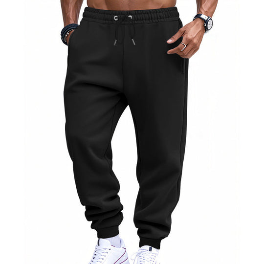 Herren nan sportliche Sweat-Jogginghose mit elastischem Tunnelzugbund, Rippbündchen und tiefen Eingrifftaschen