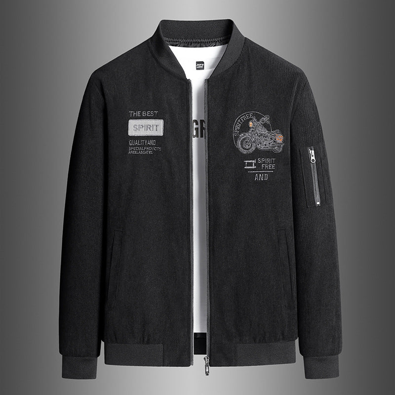 Herren Modische Bomberjacke mit stylischem Motorrad-Design Shop Nory